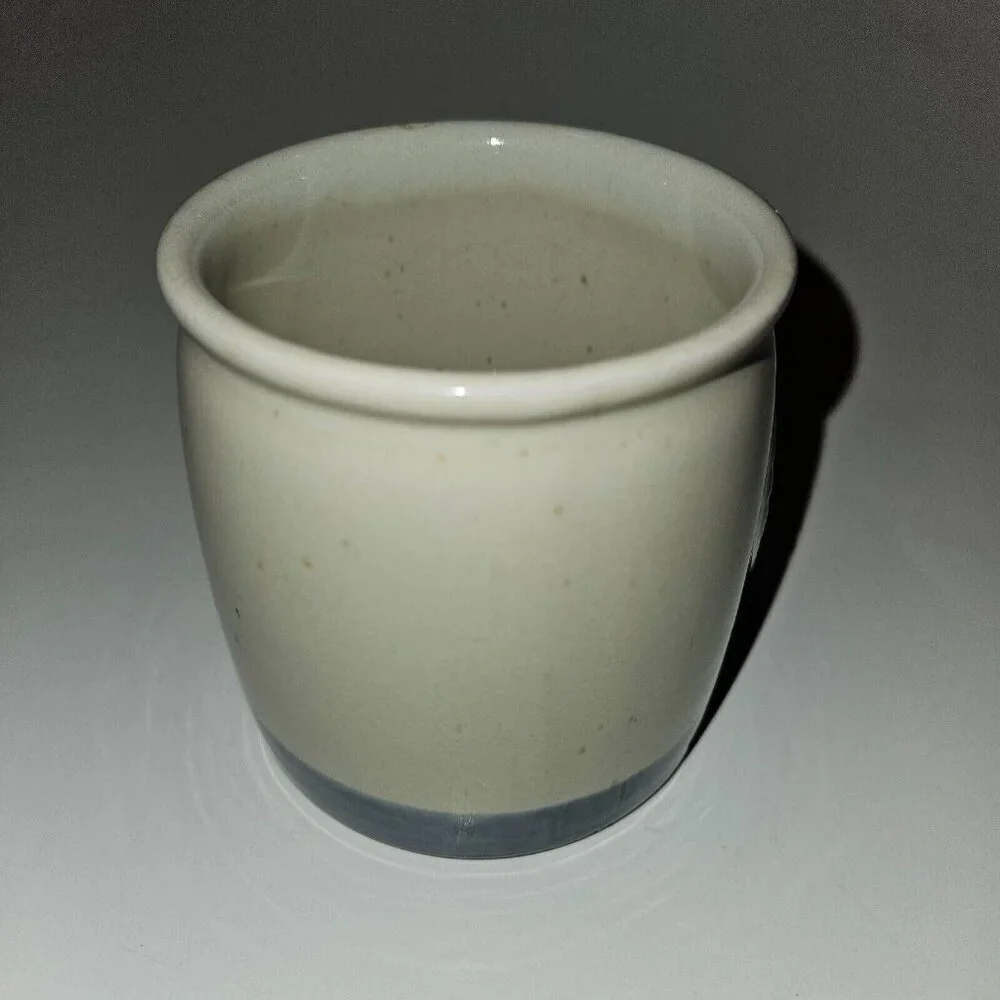 Covered Wagon Mug Coffee Cup Glass Tan Blue Horse Drawn Oregon Trail